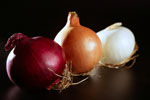 red onion, brown onion and white onion