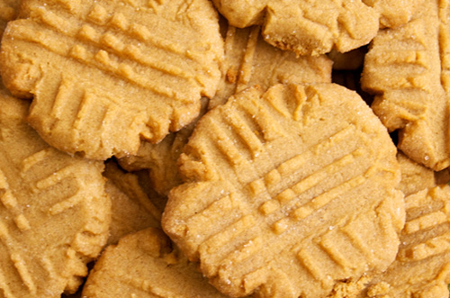 peanut butter cookies in a pile