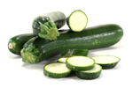 three whole zucchini and seven zucchini slices