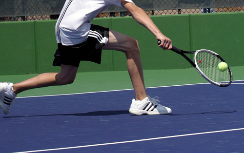 mtennis player backhand stroke